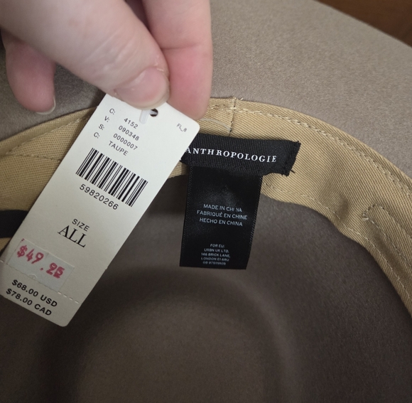 NWT Anthropologie Tan Hat With Brim - Picture 3 of 6